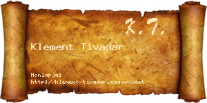 Klement Tivadar névjegykártya